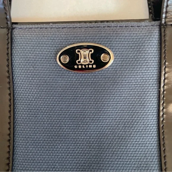 Celine Navy Blue Patent Leather Small Tote - Picture 7 of 11